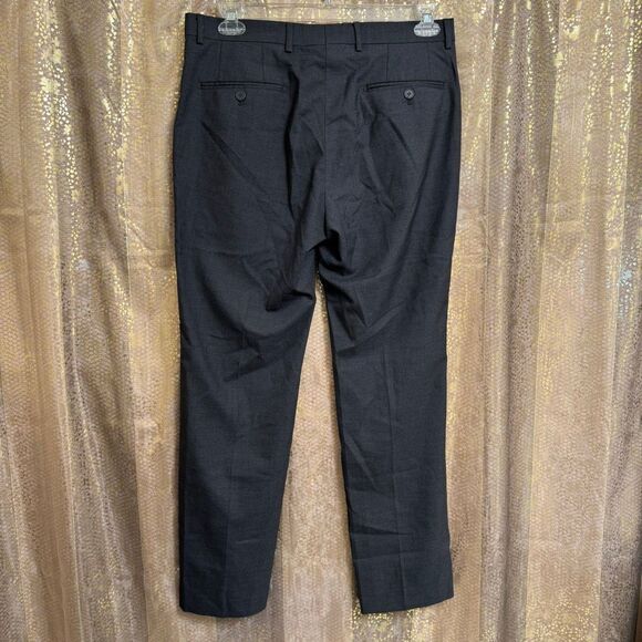 Calvin Klein Men's Jerome Charcoal Gray X Slim Fit Dress Suit Pants Flat Front 3 - Picture 2 of 9